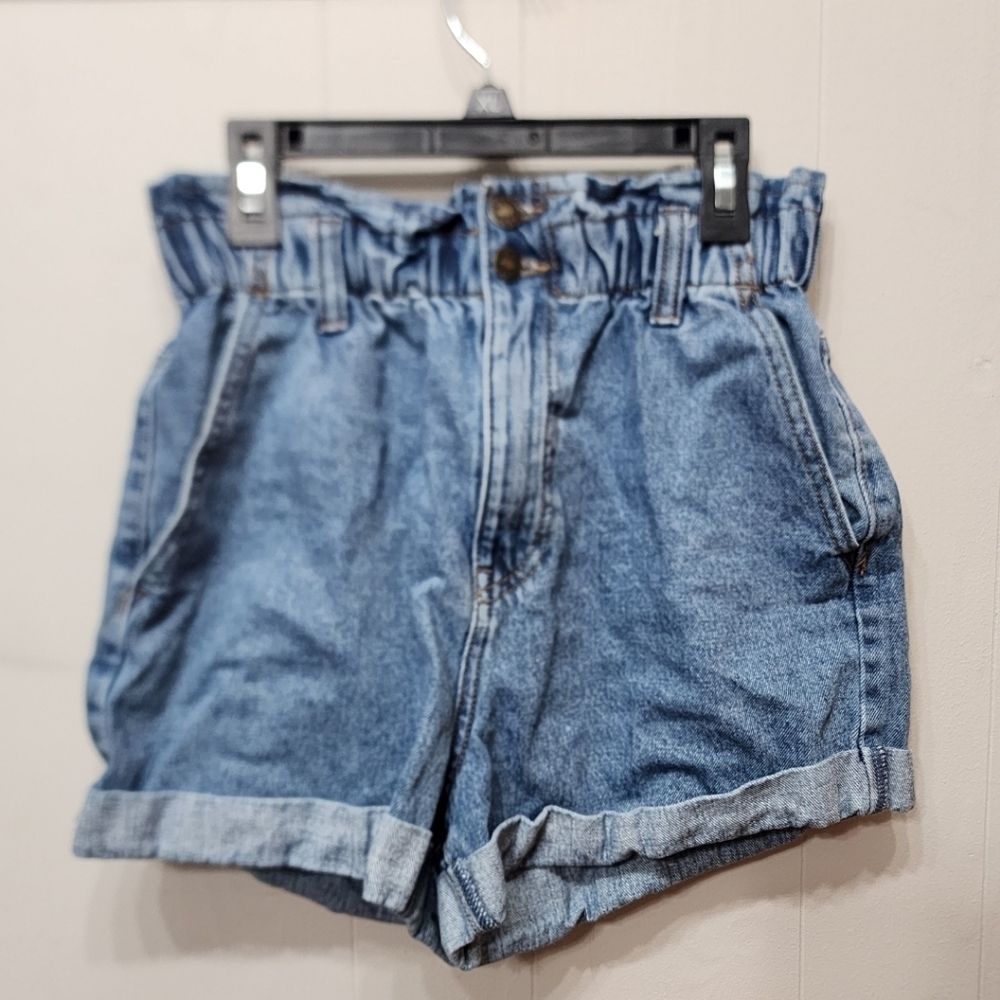 Forever 21 Blue Jean Shorts Medium Paperbag‎ Denim Casual Summer C406